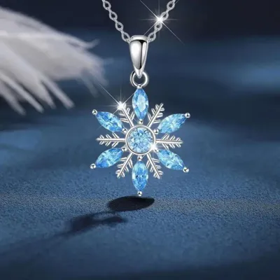 Elegantna verižica z modro snežinko